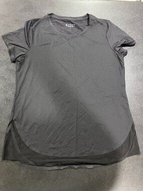 Athleta women short sleeve black Nylon top size Small